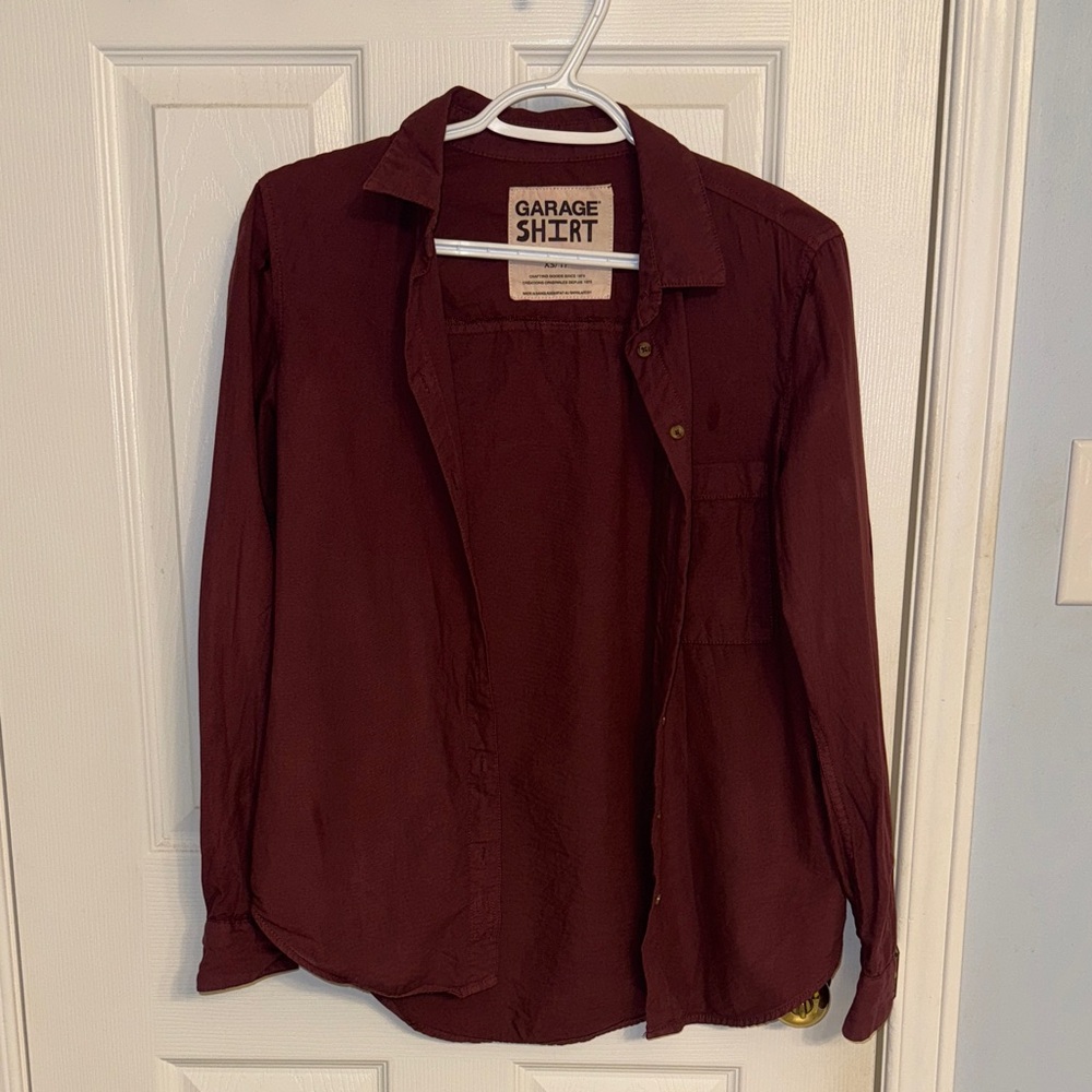 Garage Deep Red Casual Shirt
